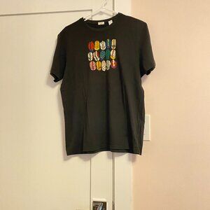 Paul Smith Crew Neck Short Sleeve Tee Graphite Gray Yellow Red Blue M Cotton